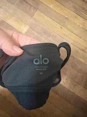 ALO Yoga Black Cross-Back Mesh Sports Bra thumbnail 3