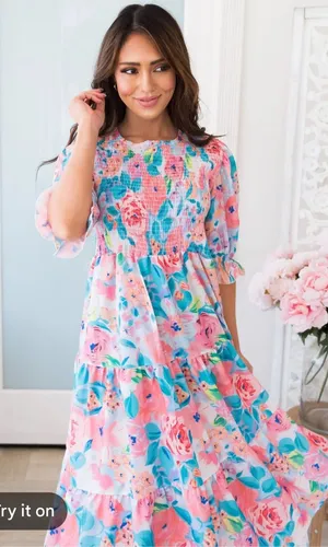 Sunday up floral maxi dress size small thumbnail 1