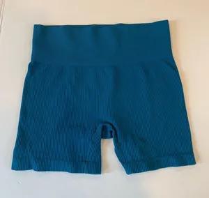 Colsie Women’s Medium Teal Blue Ribbed Athletic Gym Running Workout Bike Shorts thumbnail 1