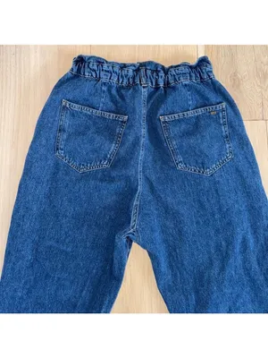 Zara Paperbag Denim Blue Jeans Size 10 thumbnail 5