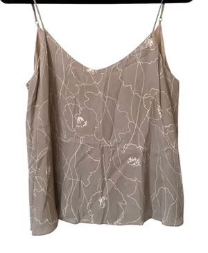 OAK + FORT Floral Stencil‎ Sleeveless Blouse Beige Medium thumbnail 1