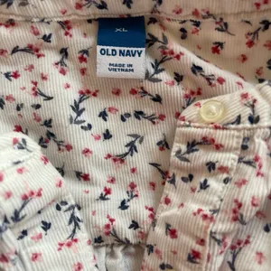 Old Navy Ditsy Floral Oversized Corduroy Tie Sleeve Top Womens size XL Cotton thumbnail 9