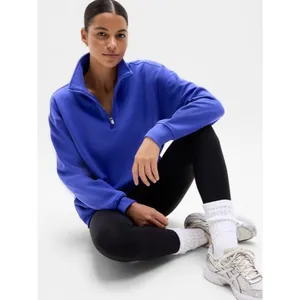 New Athleta XS Forever Fleece 1/4 Zip Sweatshirt Borealis Purple X-Small thumbnail 2