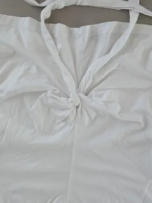Zara White Short Sleeve T-Shirt with Tie Detail Size M. thumbnail 3