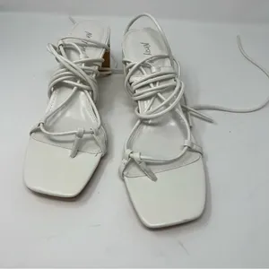 NASTY Gal Faux Leather Strappy Sandals White Sz 7‎ thumbnail 2
