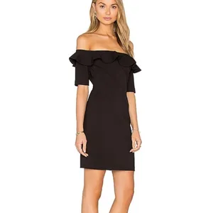 Amanda Uprichard‎ Off Shoulder Sia Dress Black XS thumbnail 3