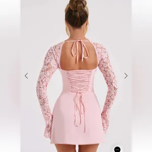 JACINTA MINI DRESS - BLUSH Lace Sleeve Dress S thumbnail 5