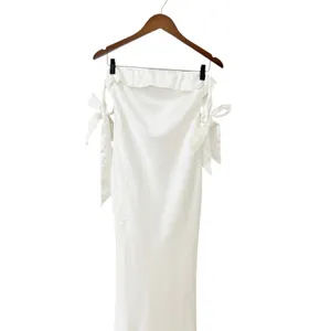 Lulus Eternally Loved White Cutout Satin Off-the-Shoulder Maxi Dress size S NWT thumbnail 6