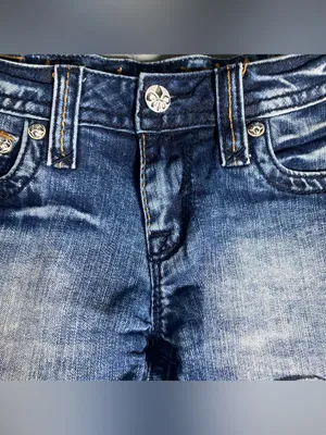 Rock Revival Distressed Dark Blue Denim Shorts with Frayed Hem size 28 Jodie thumbnail 5