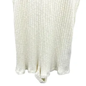 Roxy Ribbed Romper Cream Sleeveless V-Neck‎ Adjustable Straps Beach Casual Small thumbnail 3