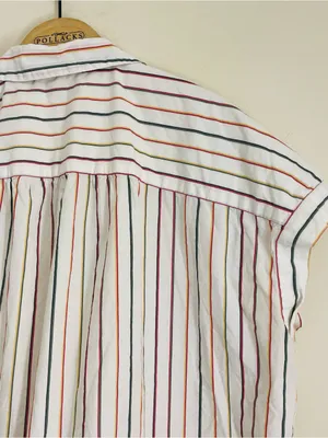Madewell Central Shirt Oversized Button Front Top Multicolor Sadie Striped L thumbnail 8
