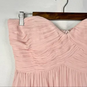 Donna Morgan Blush Pink‎ Chiffon Strapless Formal Dress 8 thumbnail 6
