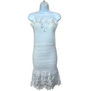 Thakoon White Lace Mini Slip Dress XS Knit Cocktail Coquette Party Designer $360 thumbnail 7