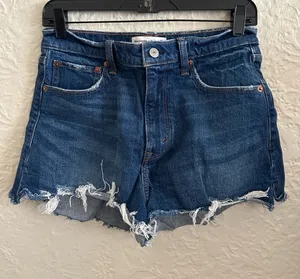 Abercrombie and Fitch the Cutoff Short High Rise Dark Wash Denim Shorts 4 27 thumbnail 1