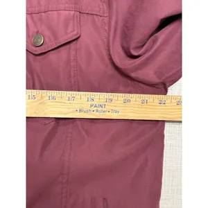 Aeropostale Burgundy Red‎ Sherpa Coat Mens Large Button Front thumbnail 7
