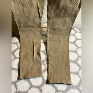 Free People Camel color tank bodysuit, ribbed, EUC size small, athleisure, yoga thumbnail 7