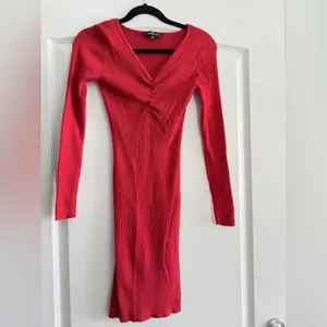Lulu’s Brick Red Ribbed Bodycon Sweater Dress thumbnail 3