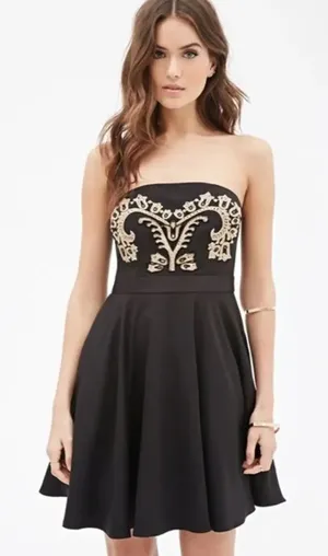 ✨HP✨Contemporary Baroque-Embroidered Fit & Flare Dress✨ thumbnail 1