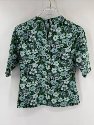 Anthropologie Maeve Short-Sleeve Mock-Neck Jacquard Top size medium thumbnail 2