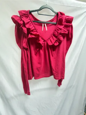 Anthropologie Ruffled V-Neck Top Size Medium NWOT thumbnail 12