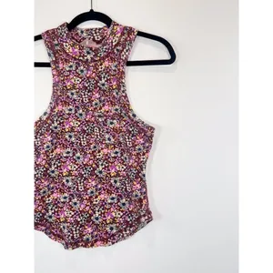 FP Movement Womens Top Pink Wishful AOP Floral Ribbed Tank Cottagecore Large thumbnail 7