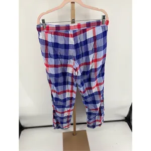Aerie Plaid Pajama Pants Long Tall Size L Blue Red Plaid thumbnail 6