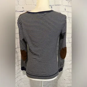 Lauren Ralph Lauren striped sweater with faux suede elbow patches size M thumbnail 4