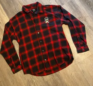 Hello Kitty and Friends x Forever 21 Red Button Down Flannel Long Sleeve Shirt thumbnail 1