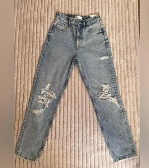 NWT Zara Classic Mom Fit Blue Denim Jeans thumbnail 1