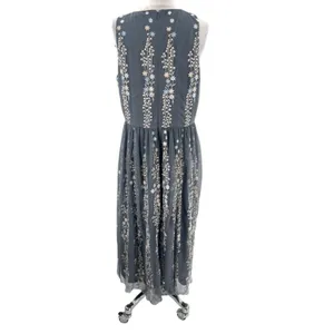 Anthropologie BHLDN‎ Floral Embroidered Holiday Parsons Dress Sz 14 thumbnail 4