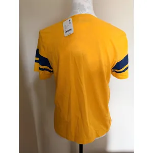NWT‎ Free People Vintage Yellow Throwback Sports Tee M thumbnail 3