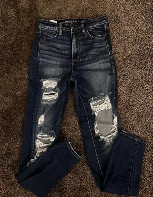 American Eagle Outfitters Dark Blue Jeans Size 4 0524 thumbnail 1