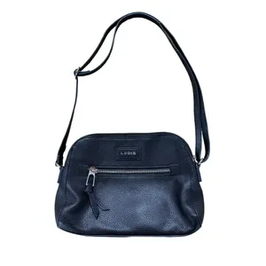 LODIS Black Women Leather, Lined, Crossbody Handbag‎ Shoulder Strap Designer thumbnail 3