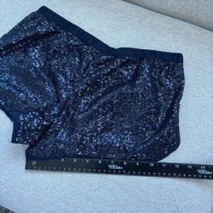 Victoria's Secret Sequin Pajama Shorts Small Navy Blue Sparkly Glam Loungewear thumbnail 8