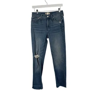 Madewell Tall Mid Rise Perfect Vintage Jean Ainsdale Wash‎ Distressed Womens 26T thumbnail 2