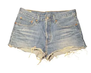 Levi's 501 Original Distressed High Rise Denim Jean Shorts Size 31 thumbnail 1