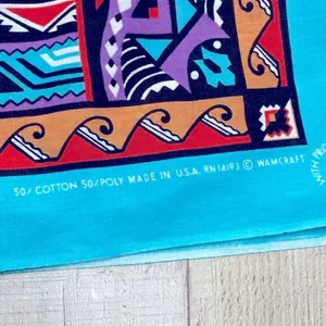 Boho small bandana scarf Blue thumbnail 3