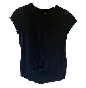 Abercrombie & Fitch knitted crew tee soft black t-shirt soft A&F women's size M thumbnail 1