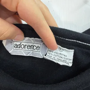 Vintage Adorence black off shoulder cotton blend sleeveless tank‎ top casual L thumbnail 3