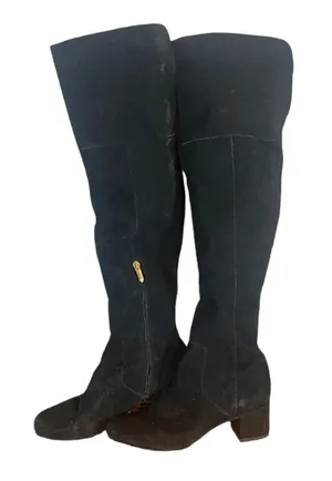 Sam Edelman Black Suede Tall Side Zipper Over The Knee Boots Women Sz 6 thumbnail 1