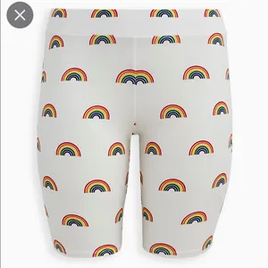 Torrid White Rainbow 1X Plus Size Celebrate‎ Love Print Bike Short thumbnail 2