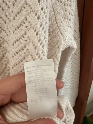 Aritzia Wilfred Arbor Sweater Open Knit Crewneck Cream 2XS thumbnail 5