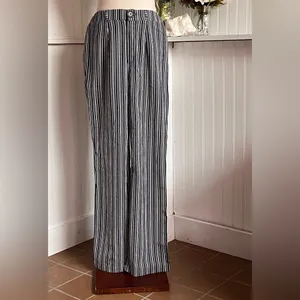 Wide-Leg Striped Pants – Size Small thumbnail 3