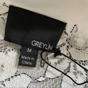 NWT Greylin Black and White Jumpsuit Lace M thumbnail 13
