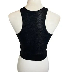A'Gaci Black Embossed Snakeskin Halter Crop Top Y2K Clubwear S thumbnail 2