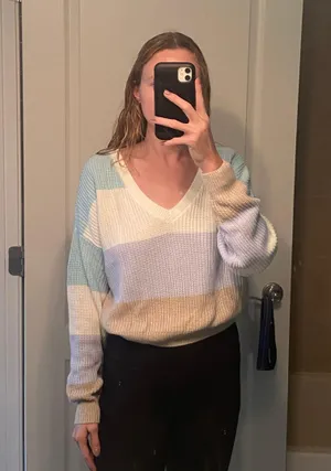 Hollister Striped V Neck Sweater thumbnail 8