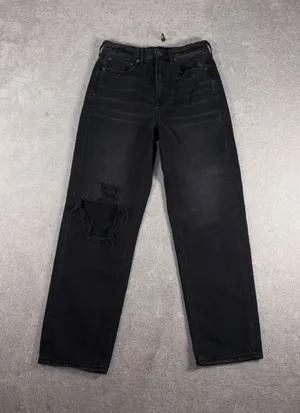 American Eagle Highest Rise 90's Boyfriend Jeans Women's‎ 6 Reg Black Distressed thumbnail 1