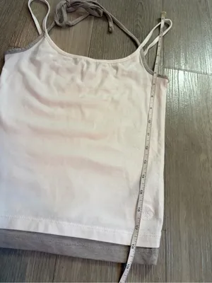 Out From Under White & Gray Layered Halter Cami Top – Small thumbnail 9