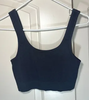 Fabletics Ribbed‎ Seamless Crop Top Women S Gray Scoop Neck Tank Bra Top thumbnail 1