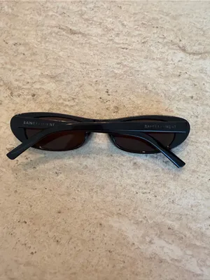 Saint Laurent Black Oval Sunglasses thumbnail 3